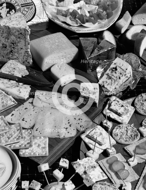 A selection of Danish cheeses, 1963.  Creator: Michael Walters.