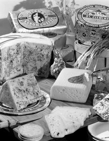 A selection of Danish cheeses, 1963. Creator: Michael Walters