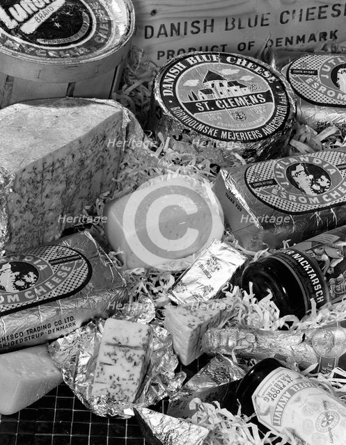 A selection of Danish cheeses, 1963.  Creator: Michael Walters.