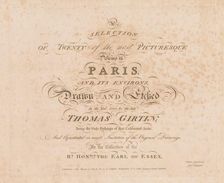 A Selection of Twenty of the Most Picturesque Views in Paris, And its Environs: Title Page, 1803. Creator: John Girtin (British); M.A. & John Girtin, London 1803