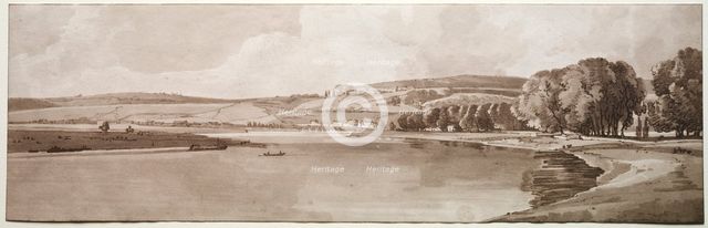 A Selection of Twenty of the Most Picturesque Views in Paris: View of Belle Vue & Pont de Sêve, 1802 Creator: Thomas Girtin (British, 1775-1802); Frederick Christian Lewis (British, 1779-1856).