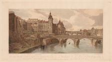 A Selection of Twenty of the Most Picturesque Views in Paris: View of Pont au Change…, 1803. Creator: Thomas Girtin (British, 1775-1802)