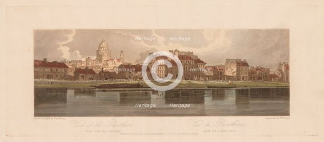 A Selection of Twenty of the Most Picturesque Views in Paris: View of the Pantheon..., 1803. Creator: Thomas Girtin (British, 1775-1802); Frederick Christian Lewis (British, 1779-1856).