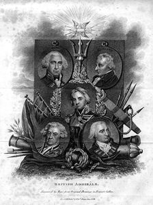 A seletion of British Admirals, 1816.Artist: Meyer