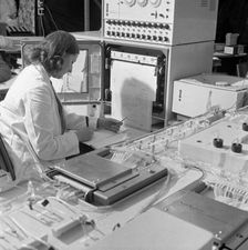 A Sequential Multi Analyser Machine at Rotherham General Infirmary, 1967. Artist: Michael Walters