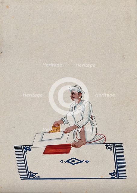 A servant ironing clothes, (between 1800 and 1899?). Creator: Unknown.