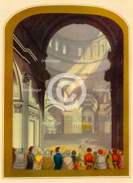 'A Service in St. Paul's Cathedral', c1850, (1947).  Creator: Bradshaw & Blacklock.