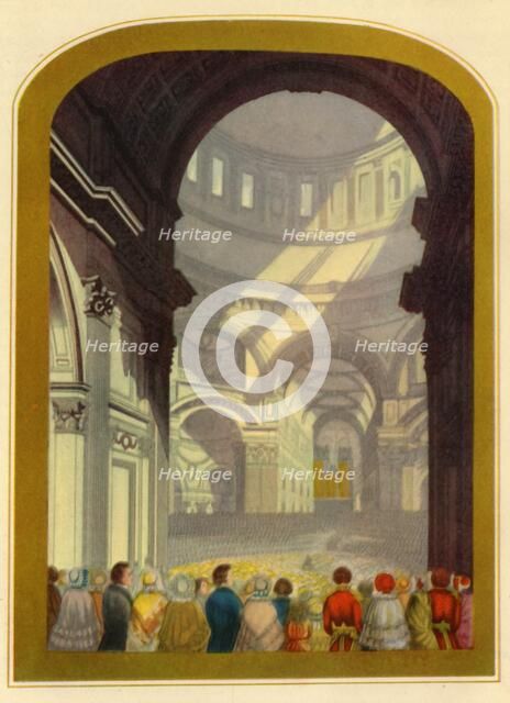 'A Service in St. Paul's Cathedral', c1850, (1947).  Creator: Bradshaw & Blacklock.
