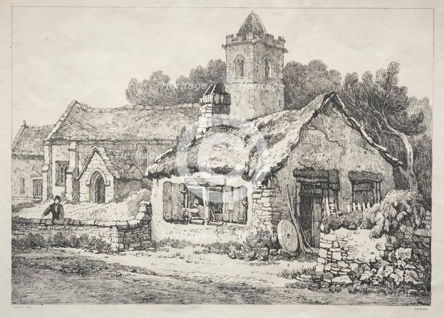 A Series of Ancient Buildings and Rural Cottages in the North of England: Ayton, 1821. Creator: Samuel Prout (British, 1783-1852).