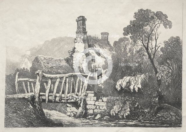 A Series of Ancient Buildings and Rural Cottages in the North of England: Near Byland, 1821. Creator: Samuel Prout (British, 1783-1852).