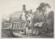 A Series of Ancient Buildings and Rural Cottages in the North of England: Near Byland, 1821. Creator: Samuel Prout (British, 1783-1852)