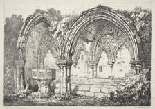 A Series of Ancient Buildings and Rural Cottages in the North of England: Part of Kirkham Abbey, 182 Creator: Samuel Prout (British, 1783-1852)