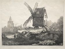 A Series of Ancient Buildings and Rural Cottages in the North of England: At Crowland, Windmill, 182 Creator: Samuel Prout (British, 1783-1852)