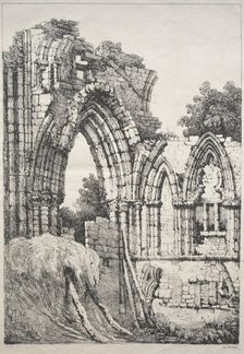 A Series of Ancient Buildings and Rural Cottages in the North of England: At York, Ruins, 1821. Creator: Samuel Prout (British, 1783-1852)