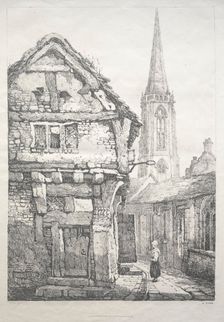 A Series of Ancient Buildings and Rural Cottages in the North of England: At York, Street..., 1821. Creator: Samuel Prout (British, 1783-1852)