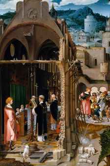 A Sermon on Charity (possibly the Conversion of Saint Anthony). Creator: Netherlandish (Antwerp Mannerist) Painter (ca. 1520-25)