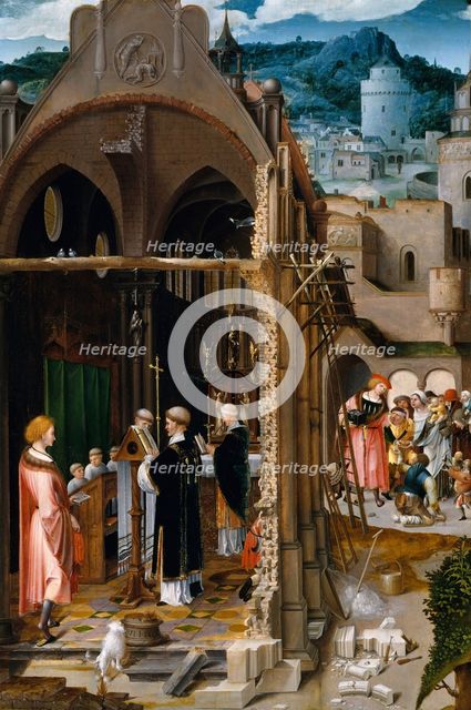 A Sermon on Charity (possibly the Conversion of Saint Anthony). Creator: Netherlandish (Antwerp Mannerist) Painter (ca. 1520-25).
