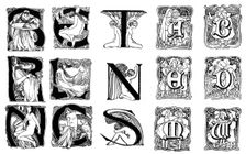 A set of decorative initial letters, 1898