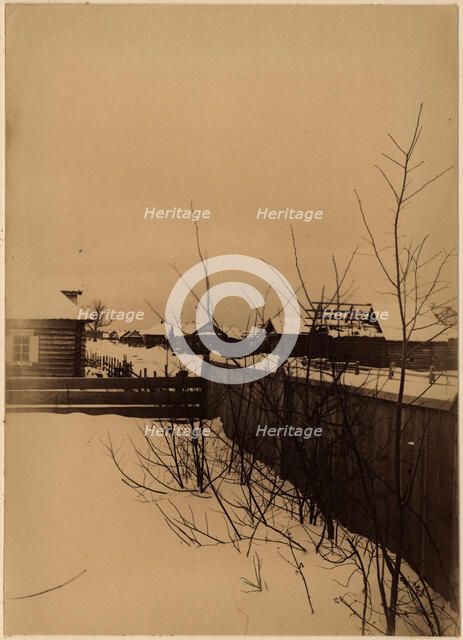 A Settlement in the Large Village of Korsakov in Winter, 1880-1899. Creator: Innokenty Ignatievich Pavlovsky.