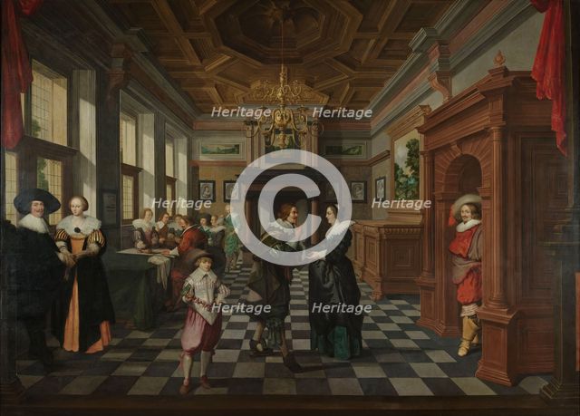 A Seven-Part Decorative Sequence: An Interior, 1630-1632. Creator: Dirck van Delen.