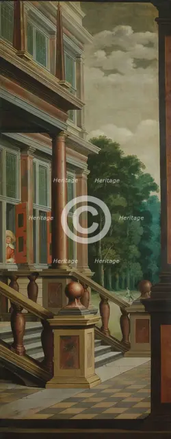 A Seven-Part Decorative Sequence: An Outdoor Stairway, 1630-1632. Creator: Dirck van Delen.