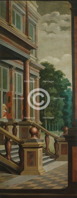 A Seven-Part Decorative Sequence: An Outdoor Stairway, 1630-1632. Creator: Dirck van Delen.