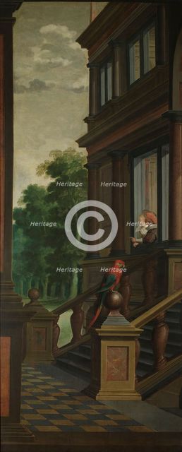 A Seven-Part Decorative Sequence: An Outdoor Stairway, 1630-1632. Creator: Dirck van Delen.