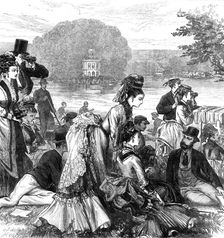 A sketch at Henley Regatta, 1874. Creator: Unknown