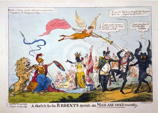 A Sketch for the Regents Speech on Mad-ass-son's Insanity, 1812.
