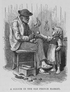 A sketch in the old French market, 1882. Creator: Unknown