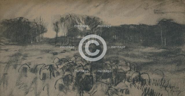 'A sketch of a shepherd and his flock', 19th century. Artist: Anton Mauve.