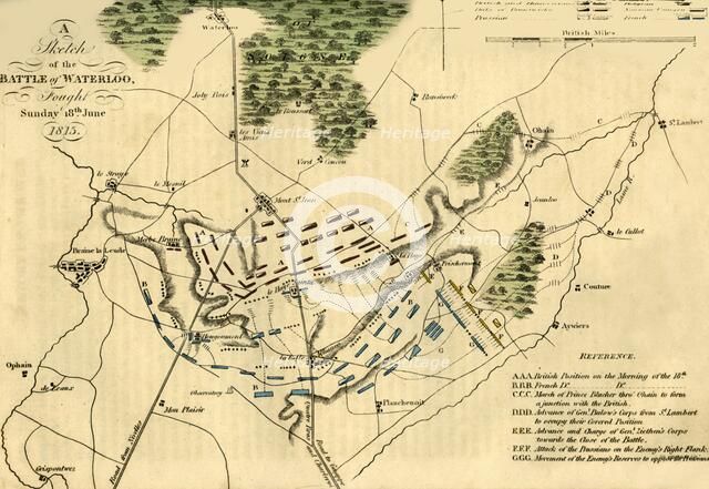 'A Sketch of the Battle of Waterloo', (18 June 1815 ), 1816. Creator: Unknown.