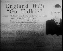 A Shot of the Film Weekly. Headline Reads: England Will "Go Talkie" Because "Talkies" Are..., 1929. Creator: British Pathe Ltd