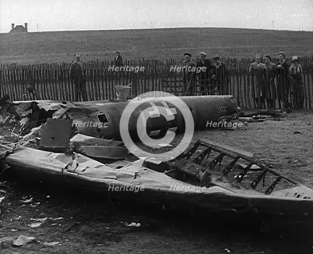 A Shot Down German Bomber, 1940. Creator: British Pathe Ltd.