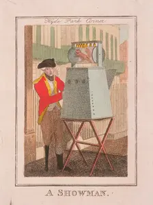 A Showman Cries of London, 1804. Artist: Anon