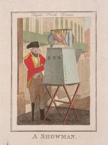 A Showman Cries of London, 1804. Artist: Anon