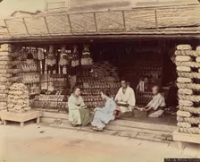 A Shoe Store, 1870s-1890s. Creator: Kusakabe Kimbei