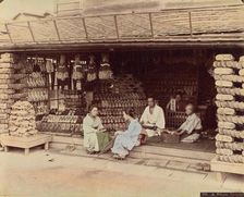 A Shoe Store, 1870s-1890s. Creator: Kusakabe Kimbei
