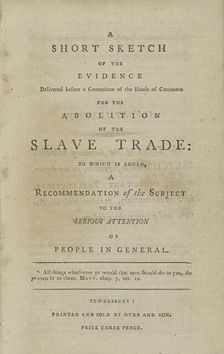 A short sketch of the evidence delivered before a Committee of the House of Commons..., (1792?). Creator: Unknown