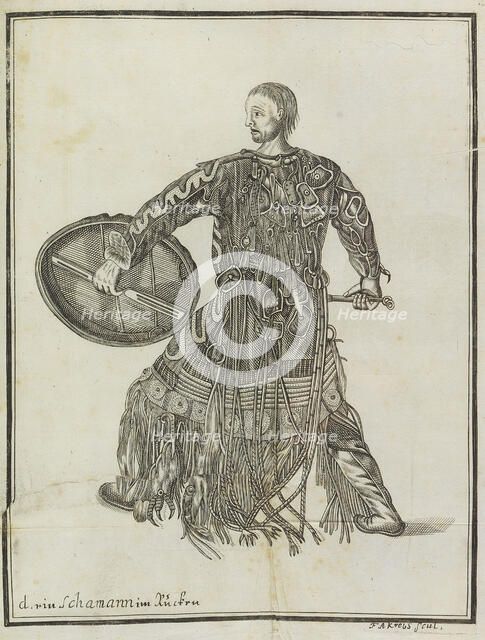 A shaman. From Description of the country Kamchatka, c. 1750. Creator: Steller (Stoeller), Georg Wilhelm (1709-1746).