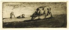 A Sheep Grazing, 1849. Creator: Jean Francois Millet