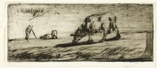 A Sheep Grazing, 1849. Creator: Jean Francois Millet