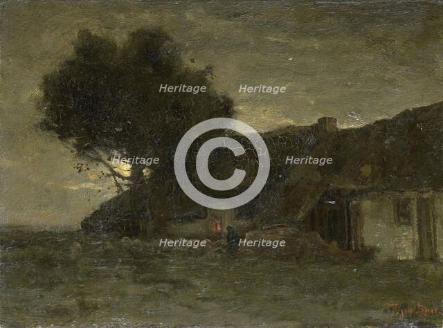A Sheepfold at Nightfall, c.1870-c.1904. Creator: Theophile de Bock.