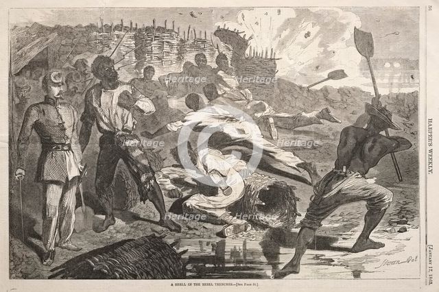 A Shell in the Rebel Trenches, 1863. Creator: Winslow Homer (American, 1836-1910).