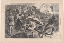 A Shell in Rebel Trenches (Harper's Weekly, Vol. VII), January 17, 1863. Creator: Unknown