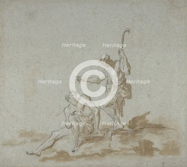 A Shepherd Addressing a Seated Male Nude., n.d.. Creator: Alessandro Magnasco.