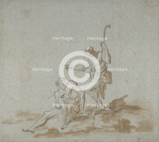 A Shepherd Addressing a Seated Male Nude., n.d.. Creator: Alessandro Magnasco.