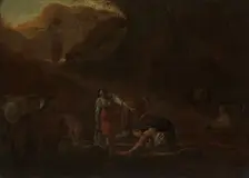 A Shepherd and Washerwomen at a Spring, c.1630-c.1637. Creator: Pieter van Laer