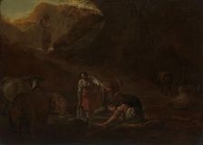 A Shepherd and Washerwomen at a Spring, c.1630-c.1637. Creator: Pieter van Laer