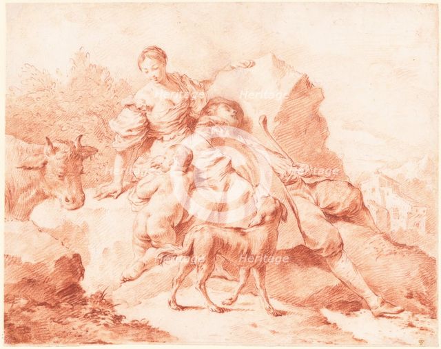 A Shepherd Family Resting, 1735/1740. Creator: Giovanni Battista Piazzetta.